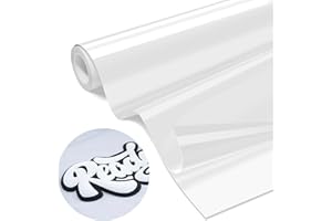 LIKCUT White Puff Vinyl Heat Transfer, 10"x3ft White Puff Vinyl, 3D Puff Heat Transfer Vinyl Roll for DIY T-Shirts, White Puff HTV Compatible with Cricut Machine or Heat Press, Easy to Cut & Weed