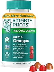 SmartyPants Organic Prenatal Vitamins for Women, Multivitamin Gummies: Biotin, Methylfolate, Omega 3 (ALA), Vitamin D3, C, Vi