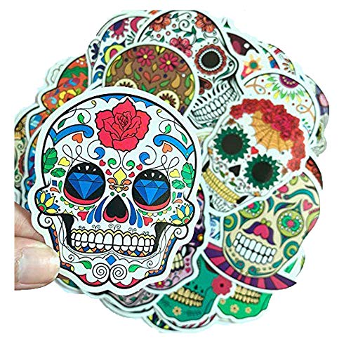 ZYTC Sugar Skull Stickers Colored Cartoon Graffiti Laptop Stickers Decal for Luggage Skateboard Helmet Car Motorcycle Bike (50 Pack)