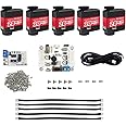 5 Packs LX-224 Serial Bus Servo with Servo Controller & Debug Board, 3 Connectors 20KG Large Torque Dual Ball Bearing Full Metal Servo Motor for Robot DIY Making, 240 Degree Bus Servo