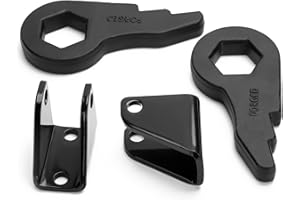 1-3 Inch Leveling Lift Kit, Dynofit Torsion Bars Key with Shock Extender Brackets for 2001-2010 Silverado GMC Sierra 1500HD 2500 2500HD 3500 3500HD 2WD 4WD 8 Lug, 1-3" Forged Suspension Lift Kit