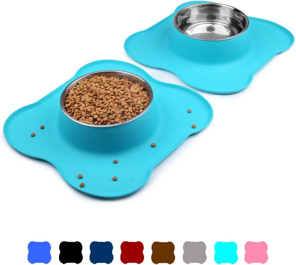 Pet Supplies Vivaglory Large Dog Bowls Set, 2 Pack Puppy Bowls with