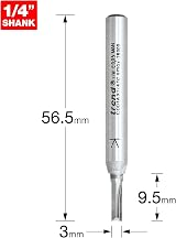 Trend CraftPro Straight Two Flute Router Cutter 1/4 Shank 3mm dia 9.5mm TC view 3