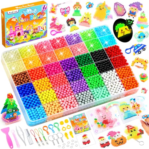 Besdiyart Glitter Water Beads for Kids, Glow in the Dark Water Beads Refill Set, Icing Beads Water Mist Beads Magic Beads DIY Beads for