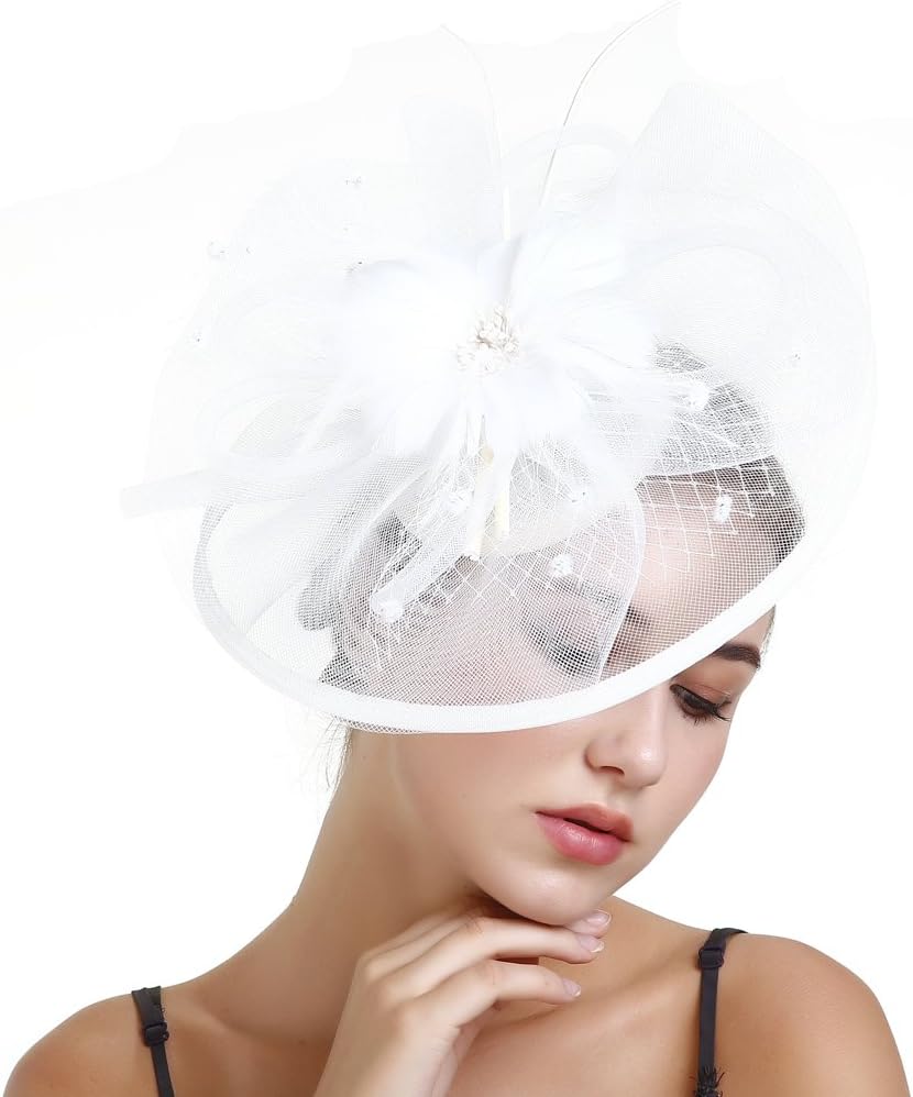 Fascinator Hat Cocktail Headband Kentucky Derby Feather Headwear Bridal Headpiece
