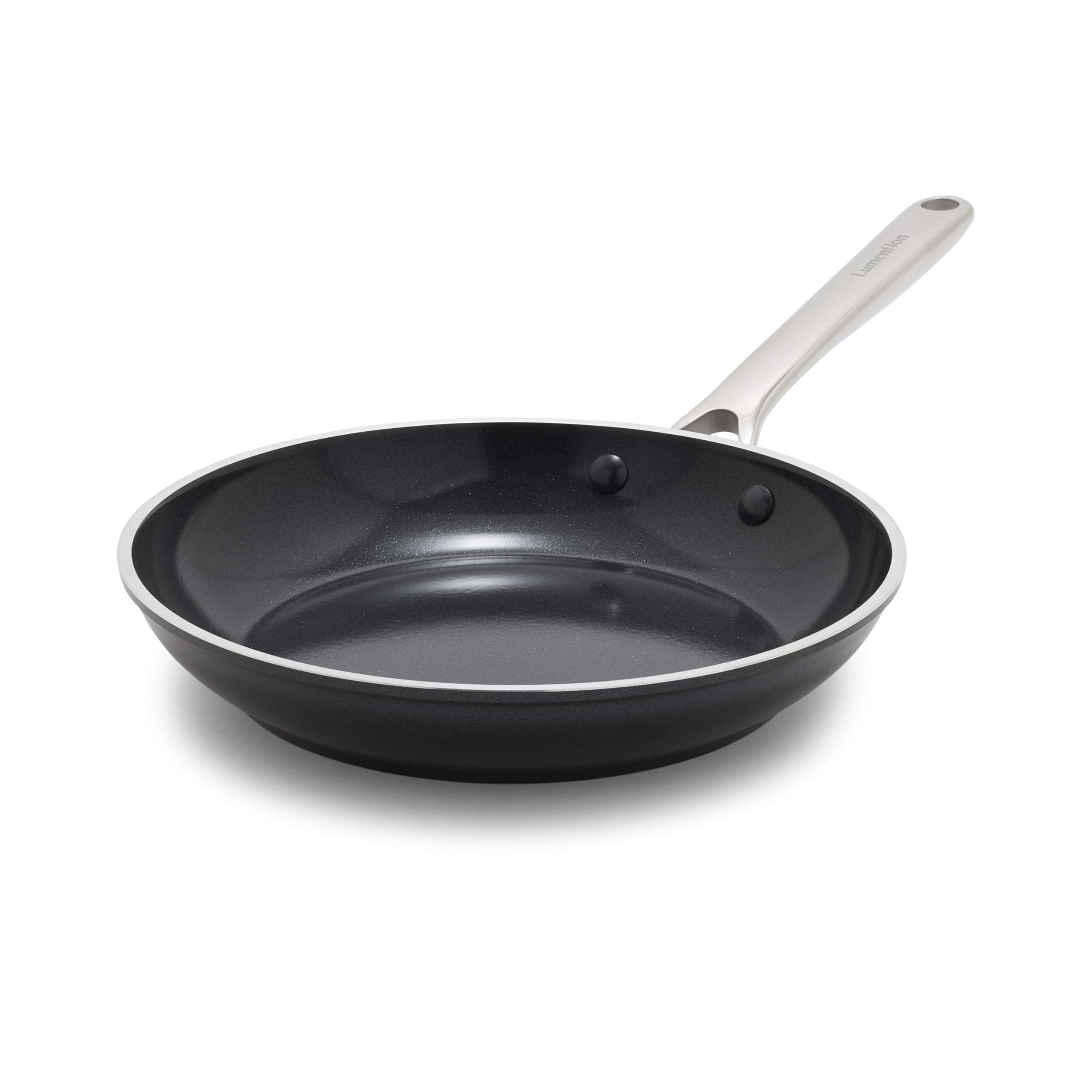Photo 1 of **HAS SMALL CHIP ON PAN***Lumenflon Orfeo 9.5” Nonstick Frying Pan, Made in Italy, Diamond Ceramic PFAS-Free Cookware, Induction Ready, Scratch Resistant, Laser-Fused Surface for Durability, Dishwasher Safe, Black