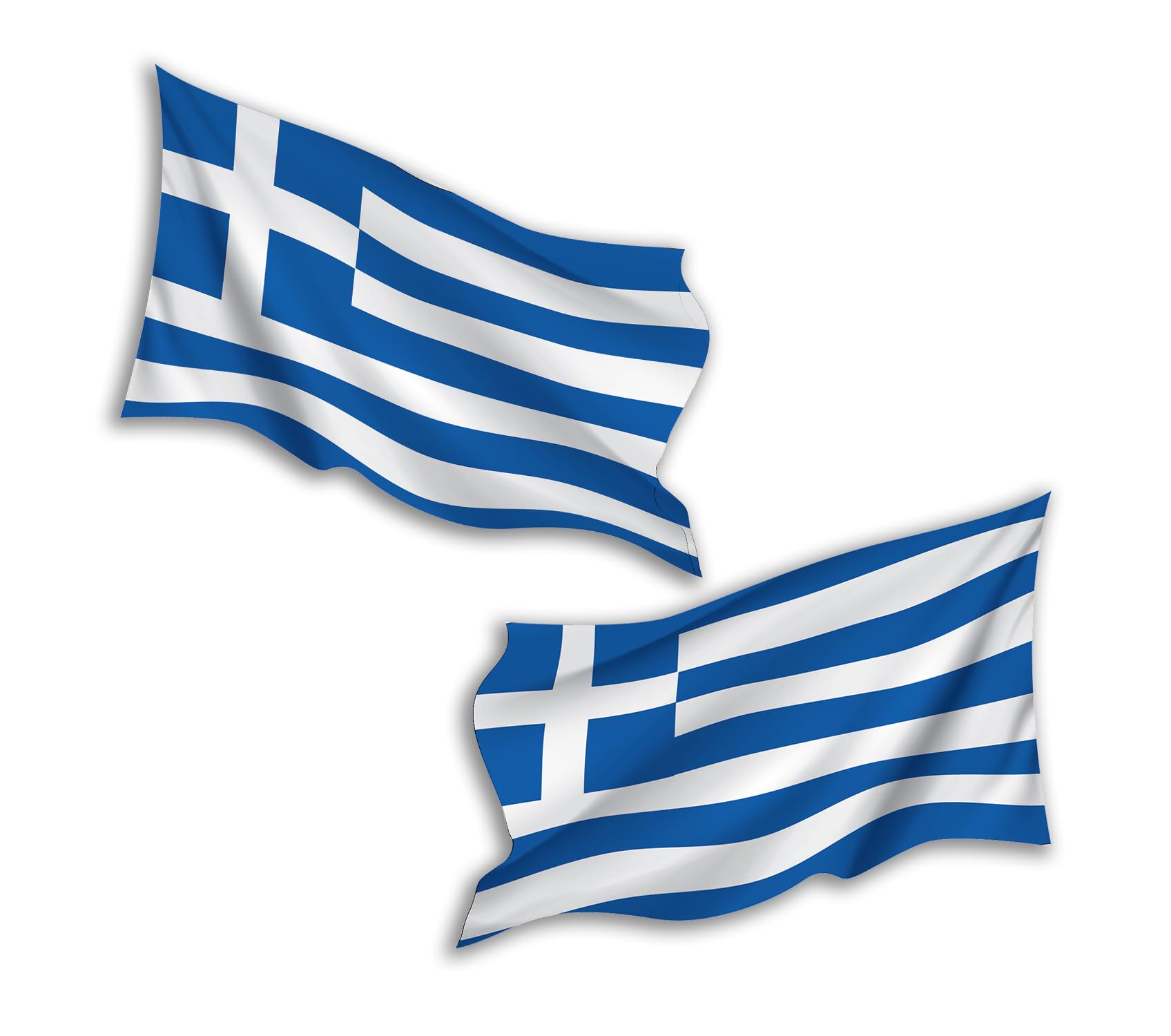 2 x 20cm Waving Greece Flag Vinyl Stickers - Greek Travel Adventure World Country Location Decal Scrapbook Luggage Sticker #81775