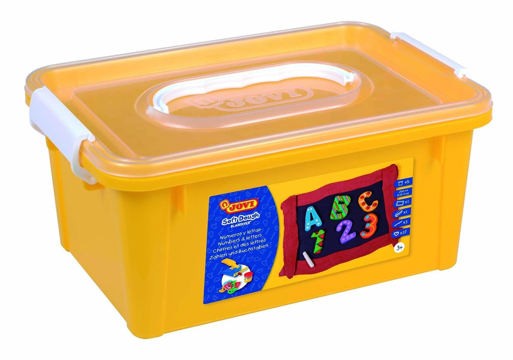JOVI Modelling clay Unknown Soft Dough Blandiver Set My First Letters and Numbers (474), Assorted Colours, 5 Farben + Zahlen-und Buchstabenförmchen