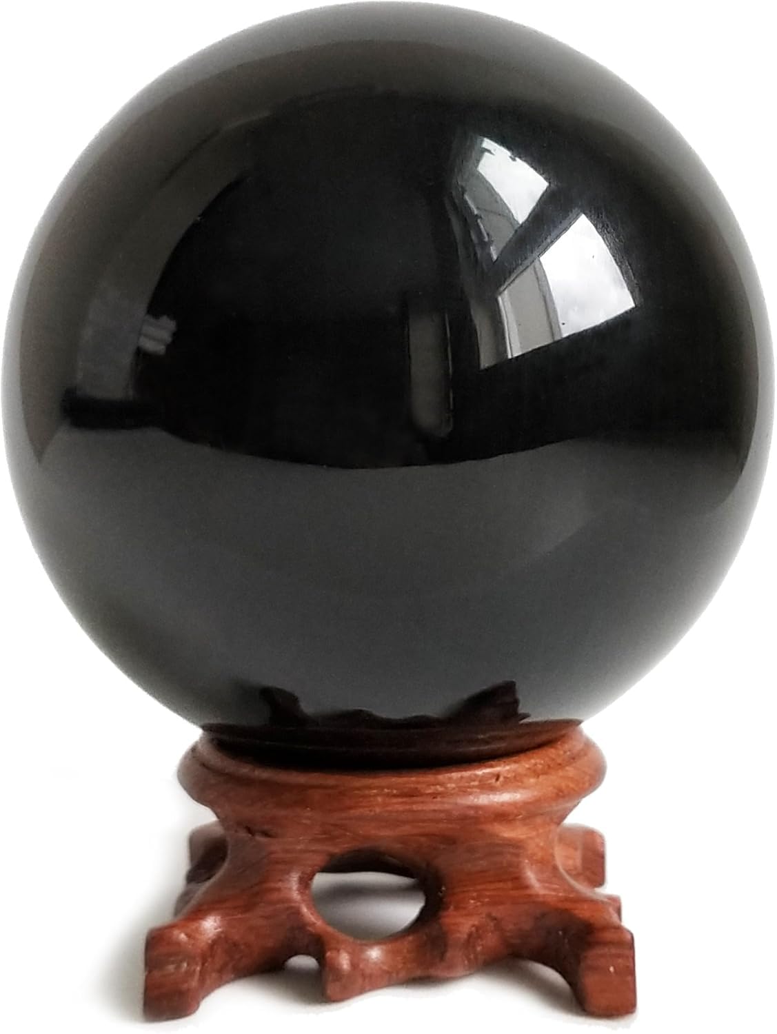 Mina Heal Obsidian Crystal Ball 100 mm / 4.0" for Fengshui, Meditation, Crystal Healing, Divination Sphere, Home Decoration, 100% Natural and Genuine โ image 1
