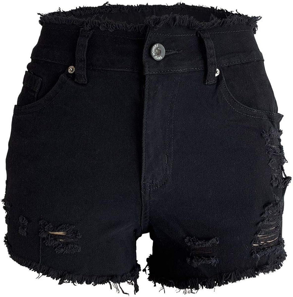 White destroyed denim shorts Clearance