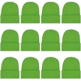 ZH 12-Pack Knitted Winter Beanie Hats for Men and Women, Warm and Cozy Cuffed Skull Caps, Bulk Purchase
