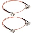 XRDS -RF SDI Cable 2FT 2PCS, Flexible BNC to BNC Right Angle Video Cable 75 Ohm RG179 BNC Male Extension Cable for 3G/6G HD SDI Camera Monitor Video Recorder SDI to HDMI Converter