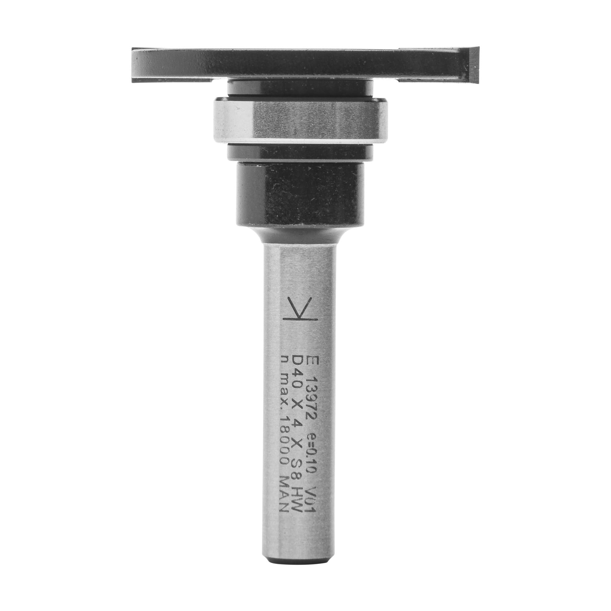 ENT 13972 Slotting Cutter TC Shank (S) 8 mm, Diameter (D) 40 mm, NL 4 mm, ØKL 19 mm, T 10,5 mm, GL 54 mm, mounted on Arbor with Ball Bearing 19 mm