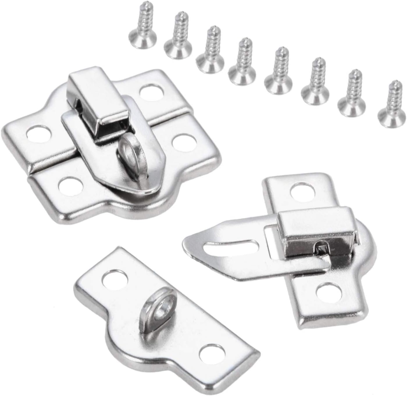 2 Pcs Jewellery Boxes Toggle Clasp Latches, Wooden Cases Latches Clasps Suitcase Toggle Catch Clasps Small Size Hasp Clasps with 40 Screws for Gift Boxes