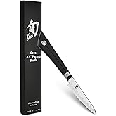 Shun Sora 3.5" Paring Knife, Handcrafted Japanese Vegetable & Fruit Knife, VG10 Steel Edge and 420J Stainless Steel Blade, Ba