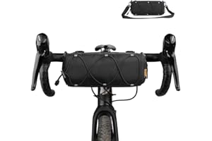abamita Bike Handlebar Bag, Bicycle Front Bag Shoulder Bag Storage Bag with Shoulder Strap for Road Mountain Bike Cycling Travel (Black)