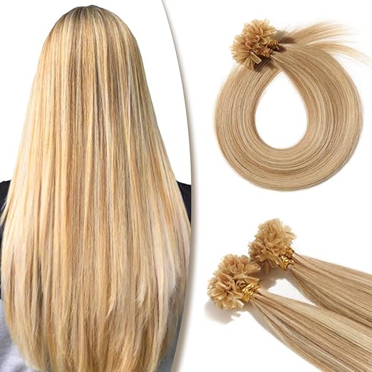 Echthaar Extensions Bondings 45cm Haarverlängerung Keratin Bonding 100