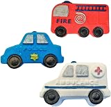 Emergency Vehicles Bath Bomb Set Police Car Ambulance Fire Engine Fizzy view 2