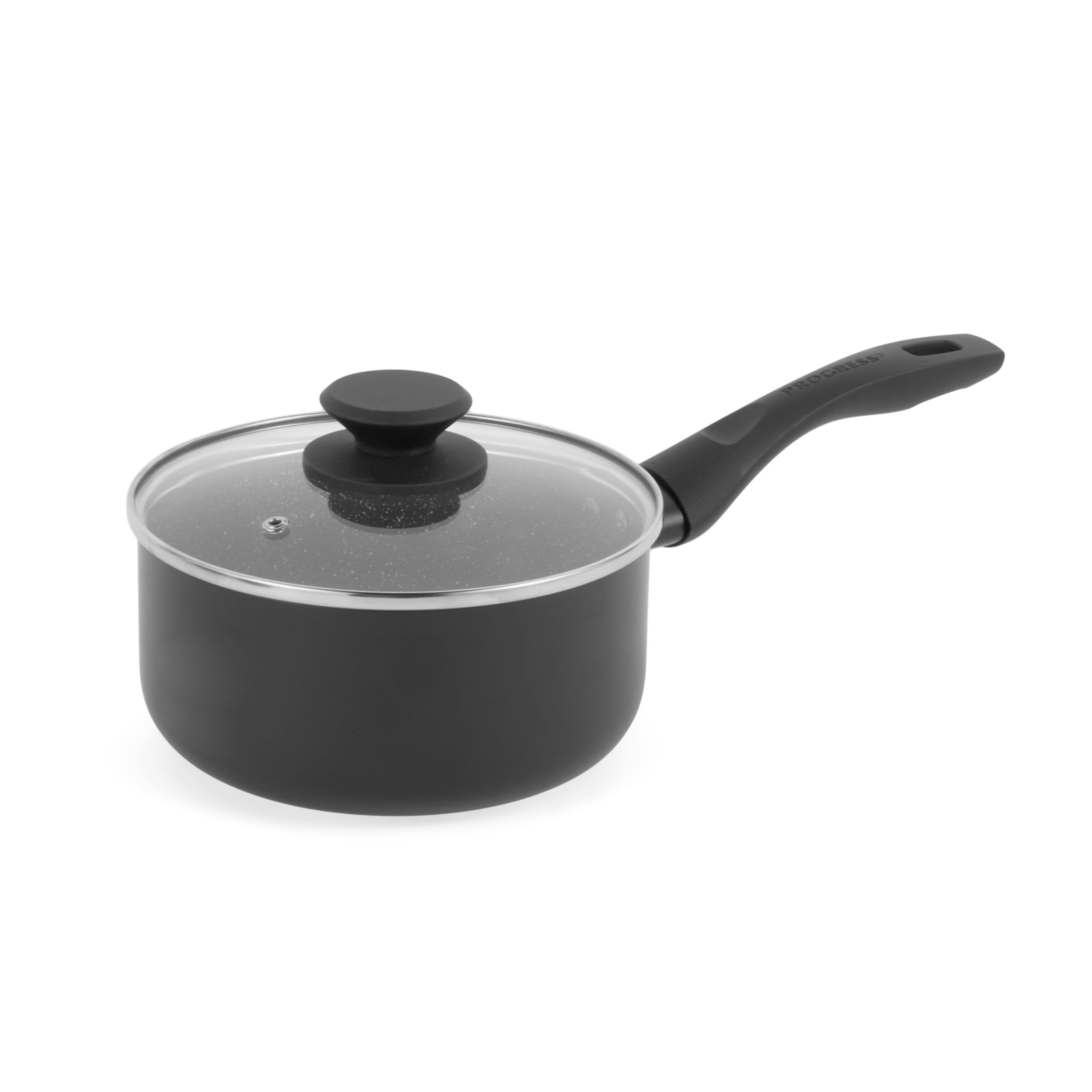 Progress BW12908EU7 Marble Ceramic 18 cm Saucepan with Lid – Non-Stick Cooking Pot with Metallic Marble Ceramic Coating, 1.95L Capacity, Induction Hob Suitable, Pressed Aluminium Cookware, PFAS-Free