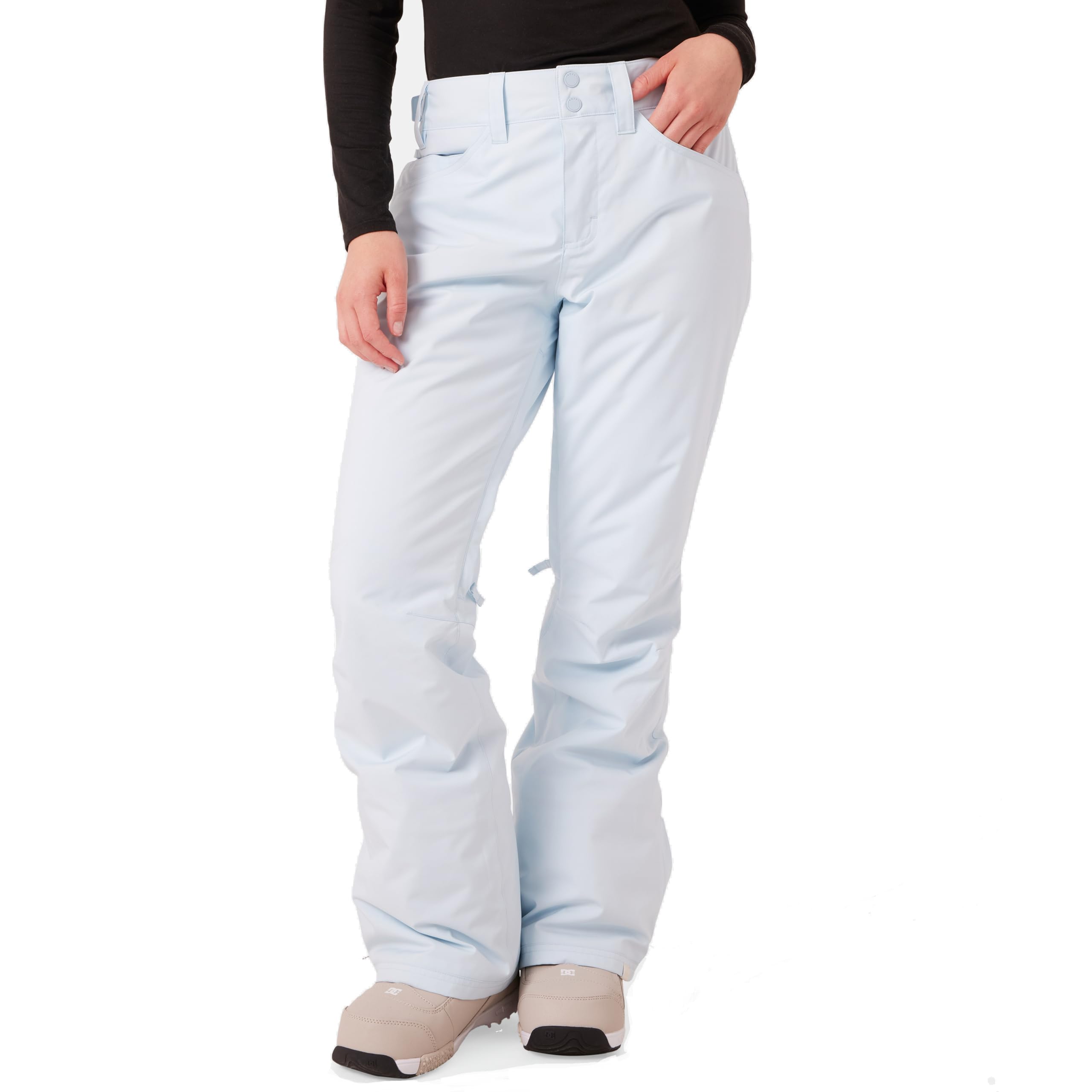 Roxy Women’s Backyard Snow Pant – 10K Waterproof Ski & Snowboard Pants, Tailored Fit, Insulated, Light Blue, Medium