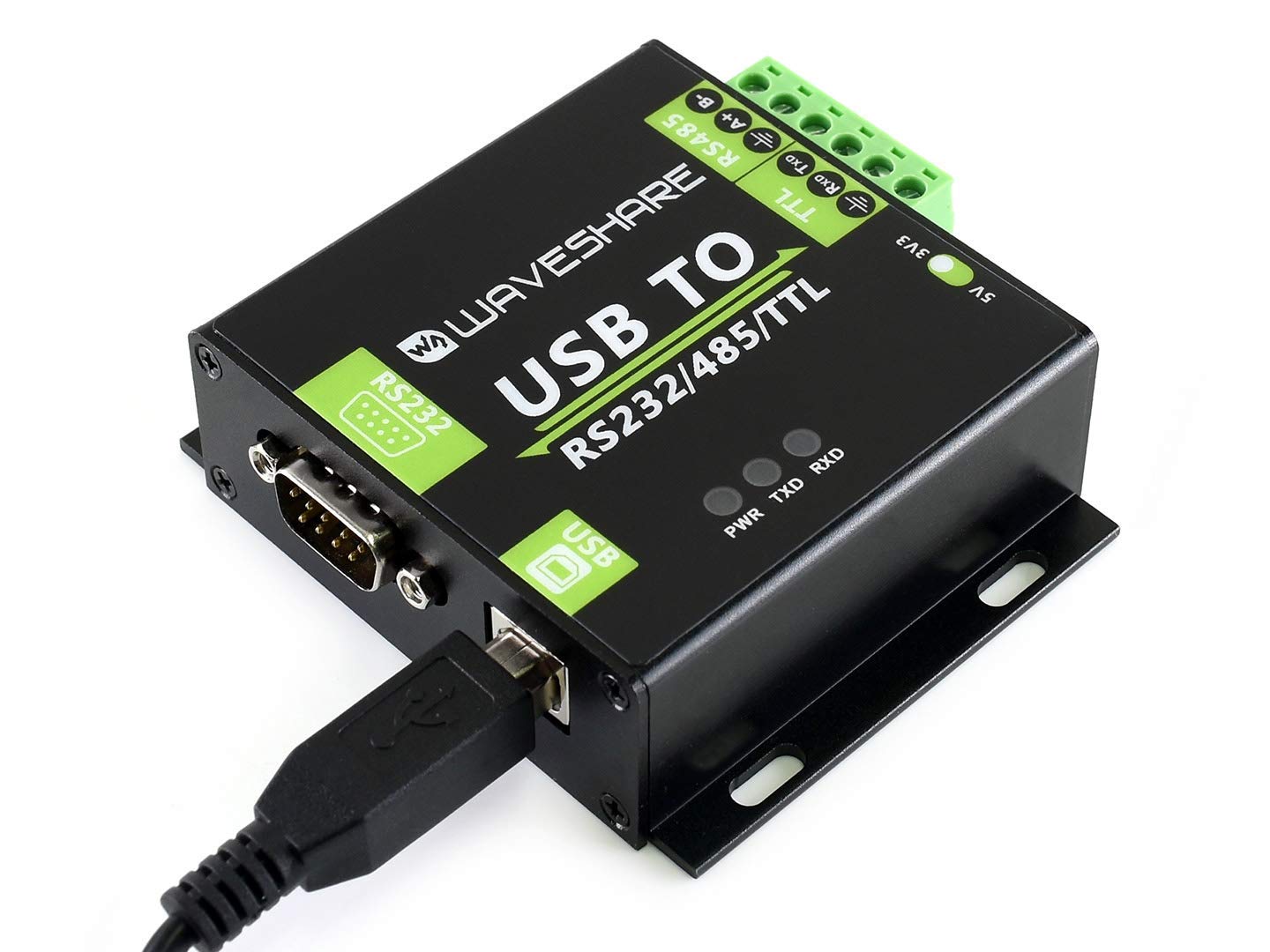 Waveshare USB to RS232/RS485/TTL Interface Converter Industrial Isolated Converter with Original FT232RL Inside, 300-921600bps Baudrate Onboard Power Isolation, ADI Magnetical Isolation