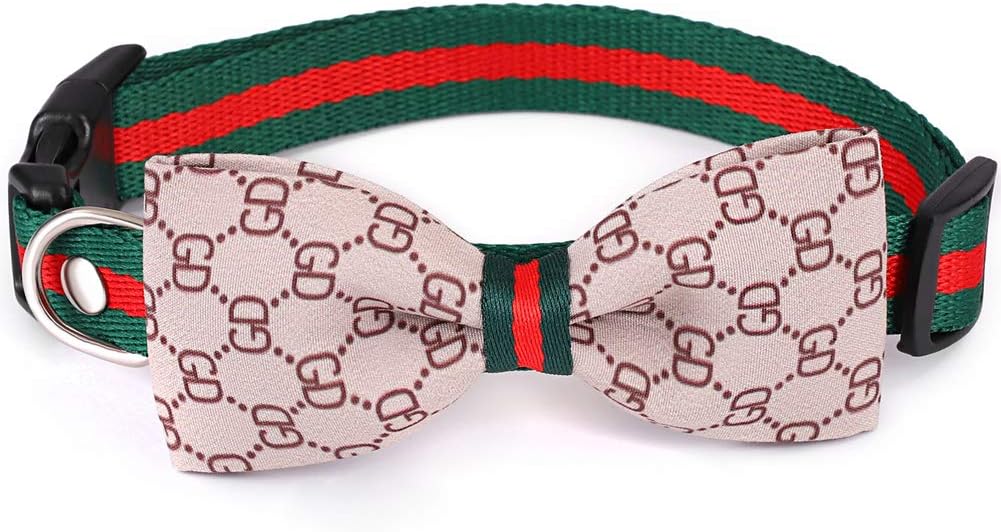 Freewindo Cat Collar Bow Tie Dog Collar, Detachable Dog Bow Tie Collar, Adjustable Dog Cat Collar Bowtie for Small Medium Dogs and Cats