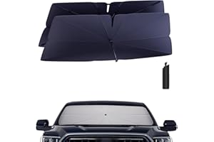 HIMUMOY Windshield Sun Shade Umbrella: Fit for Toyota-Tundra-2022-2024 2025 - Front Car Window Shades - Double Thickened Foldable Sunshades for Tundra Limited SR5 Platinum TRD Pro Block UV Keep Cool