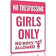 Cute Girls Only Sign – Funny Pink Bedroom Decor For Girls, Perfect Family & Friends Gift for Birthday and Holidays, Ideal For Kids, Tween, & Little Girls Rooms (Girls Only)