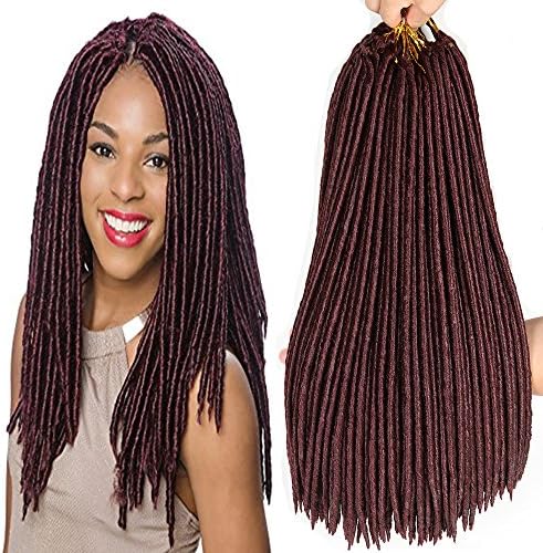 Saisity 18" (6 Packs) Faux Locs Crochet Hair Dreadlocs Braiding Hair Synthetic Hair (#39M)