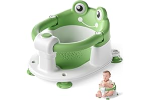 WIQINS Baby Bath Seat for Babies 6 Months & up Non-Slip Toddler Bath Seats for Sitting Up Infant Bathtub Chair with Suction Cups and Soft Cushion for Baby Shower Tub Seat