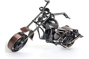 Shadowvoxel Vintage Metal Motorcycle Sculpture, Iron Desk Moto Decor Gift for Rider/Dad/Friend or Anyone Love Motorcycles(H3-Bronze)