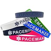 ZENRUIMING 6Pcs Medical Alert pacemaker silicone bracelets, pacemaker silicone bracelet warning message