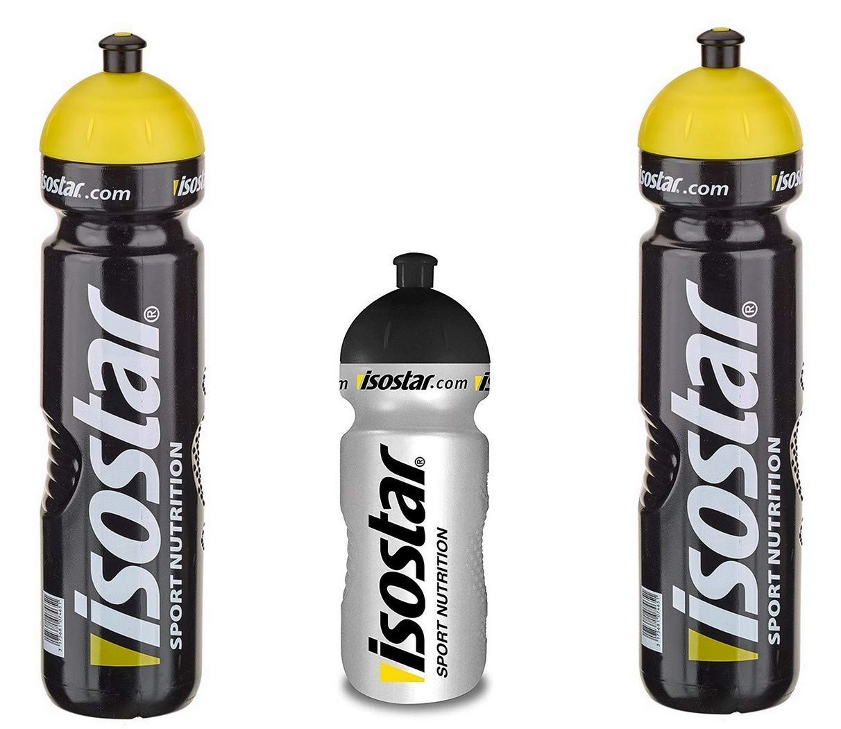 Isostar Sport water bottle 500-650 ml + 1000 ml - BPA-free - Water bottle for running, cycling, gym, hiking - Practical and leak-proof push & pull closure
