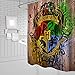 Cool Badge Shower Curtain Classic Movie Magic School Wooden Board Brown Bathroom Curtains 70 x 70 Inches Waterproof Fabric Bathroom Include Hooks