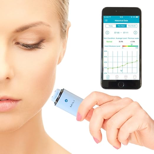 MiLi Pure II Skin Care Moisture Analyzer and Tracker for iPhone and Android Smart Phones