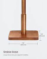 VASAGLE Coat Rack Solid Wood Free Standing Hall Tree 8 Hooks Dark Walnut view 5