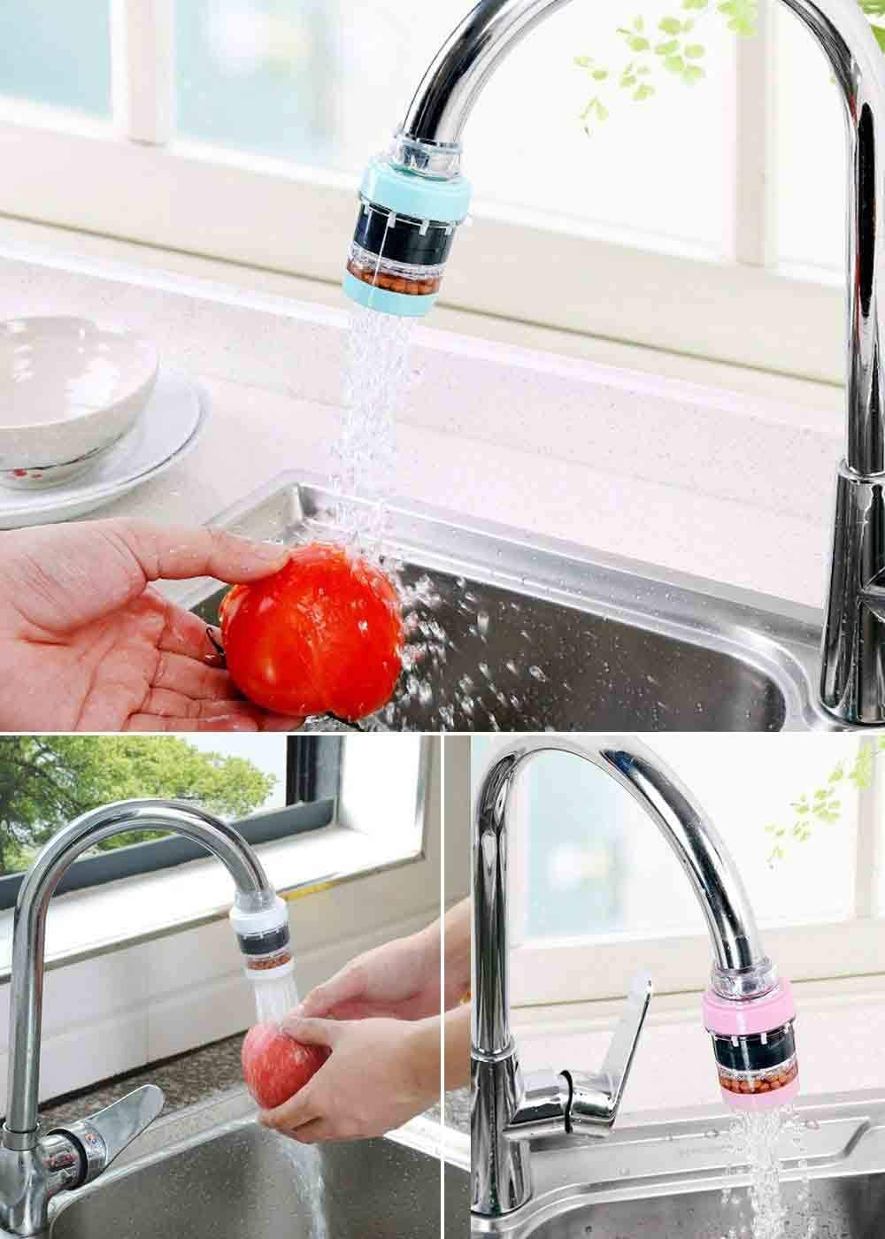 2 Pack Faucet Water Filters - Water Purifier Faucet Kitchen Faucet Water Filter with a Filter Element No-Cracking No-Leakage Fast Flow Kitchen Faucet Water Filter Fits Standard Faucets, Easy Install: Industrial & Scientific