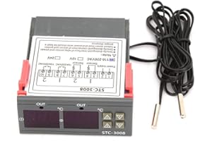 NITRIP STC-3008 Dual Display Dual NTC Probe Sensor Digital Temperature Thermostat Controller(110-220V)