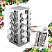 Adorox Steel Spice Rack - Round or Square Revolving Stainless Space Saving Kitchen Storage Organizer for Seasoning Dried Herbs (Square 20 Spice Jars)