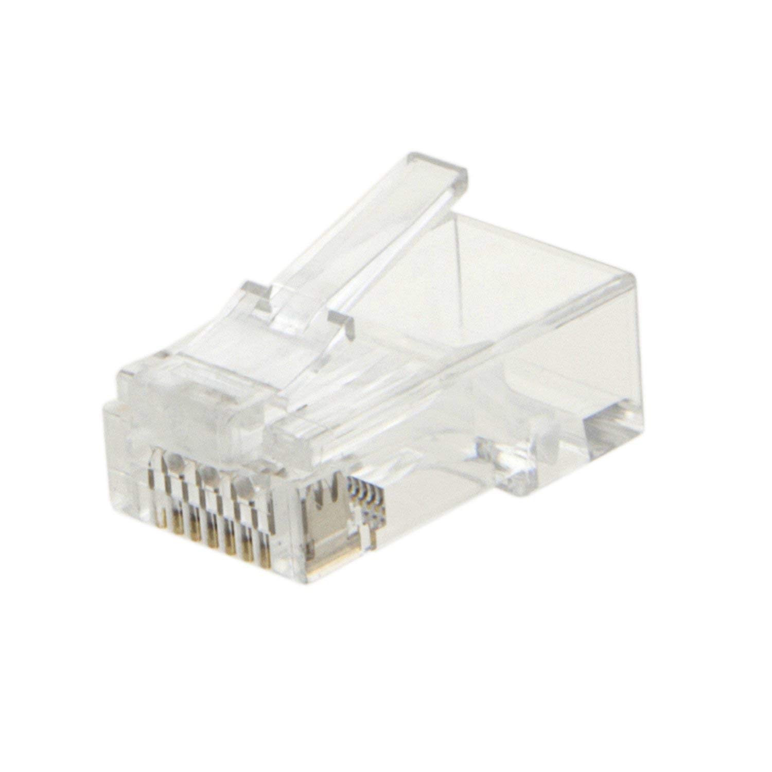 Cat6 RJ45 Ends, CableCreation 100-PACK Cat6 Connector, Cat6a / Cat5e RJ45 Connector, Ethernet Cable Crimp Connectors UTP Network Plug for Solid Wire and Standard Cable, Transparent