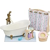 Calico Critters - Bath &amp; Shower Set - Dollhouse Furniture &amp; Accessories | Bubble bath stories await - tub-time pieces that bring squeaky-clean routines to the critter washroom, Ages 3+