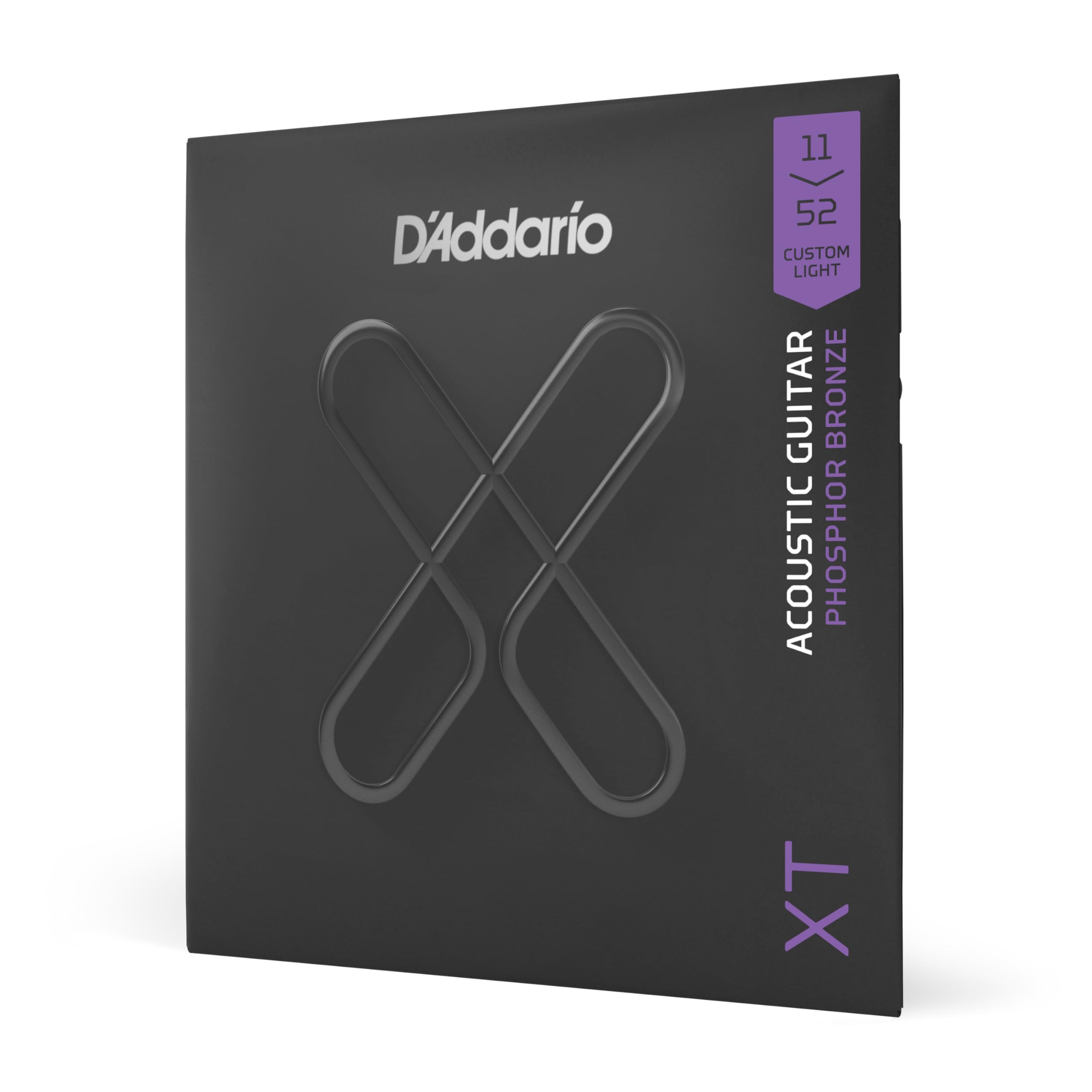 D'Addario Acoustic Guitar Strings, XT Phosphor Bronze Coated, XTAPB1152, Custom Light Gauge 11-52, 6-String Set, Pack of 1