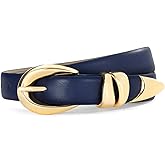 IDUNNVERVE Belts for Women with Gold Buckle – Adjustable Black leather Belt for Jeans, Dress, Pants