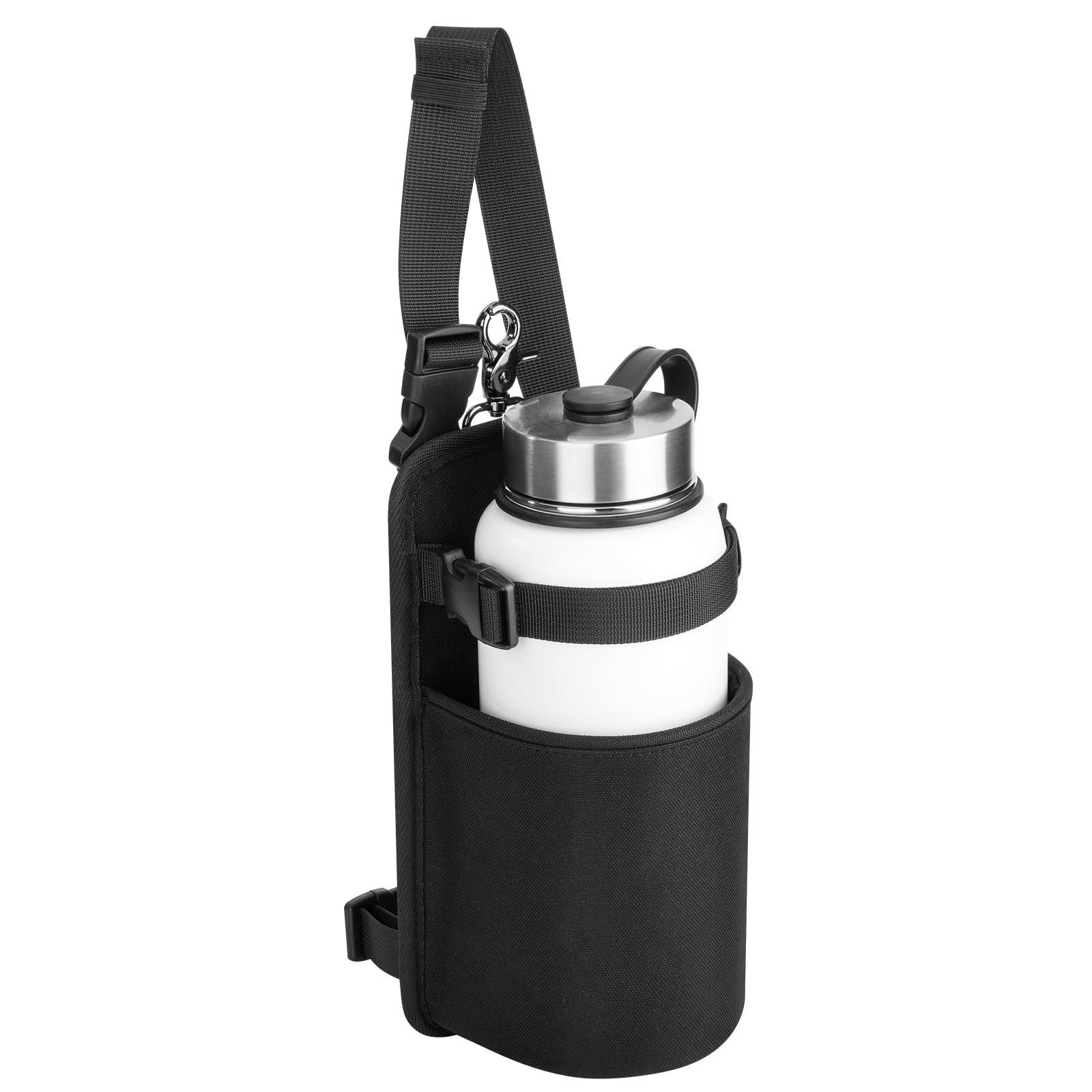Photo 1 of Xxerciz Water Bottle Holder for Horse Saddle, Nylon Water Bottle Carrier Bag with Metal Clip and Handle Strap for English Western Saddles