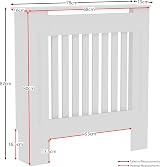 Vida Designs Chelsea Radiator Cover White Small Modern Vertical Slat view 2