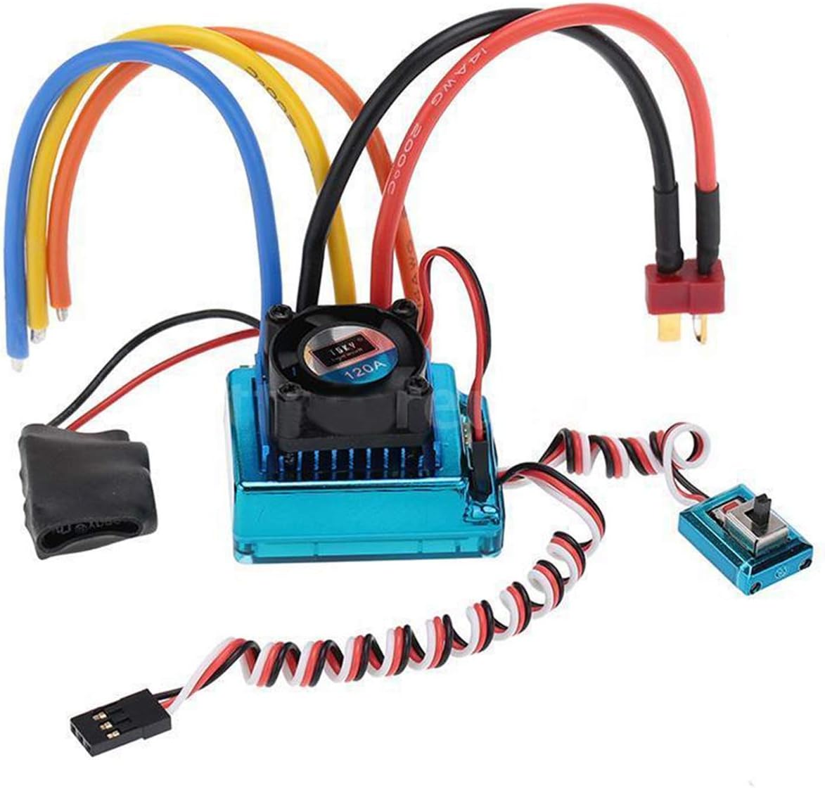 Yuniroom Brushless ESC Electric Speed Controller, 120A Sensored Brushless Speed Controller ESC for RC 1/8 1/10 1/12 Car Crawler