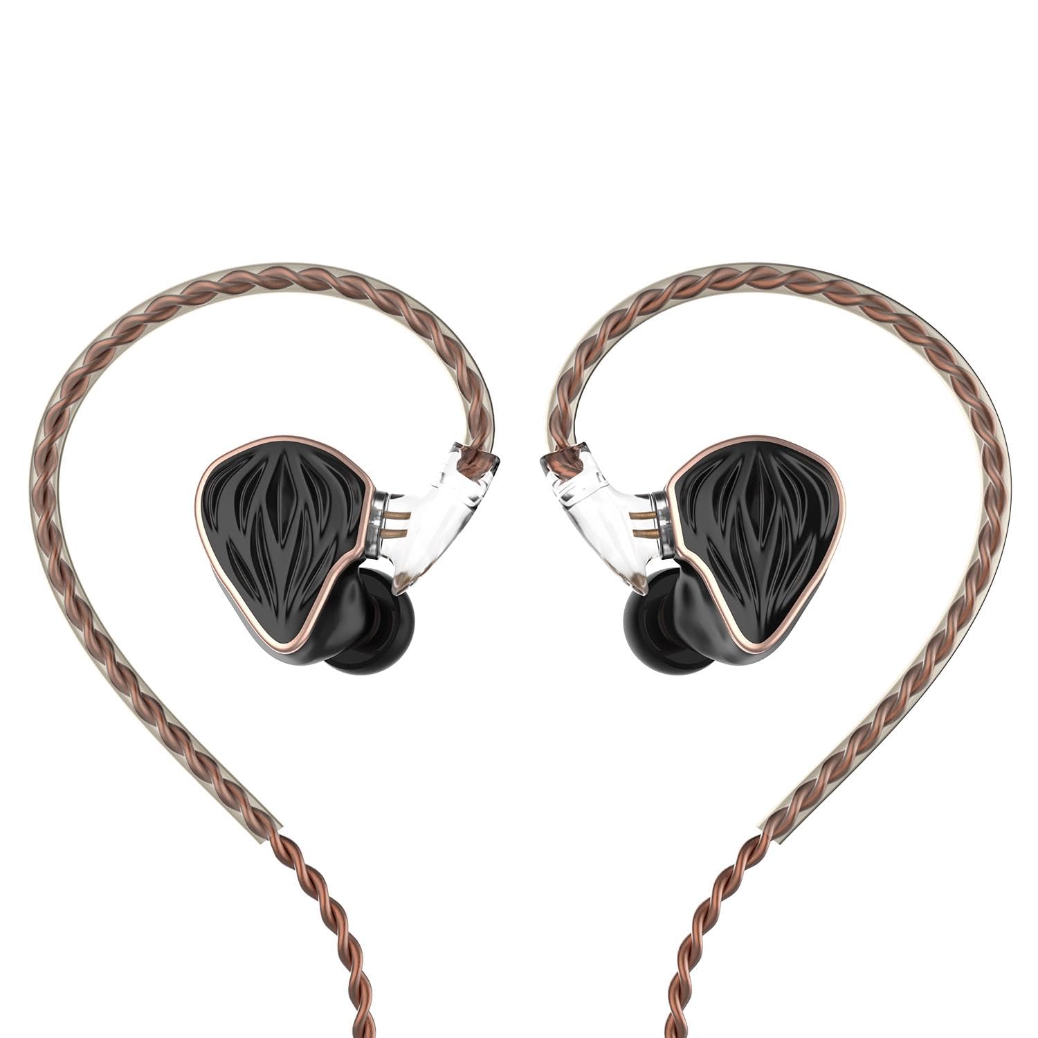 Hidizs MS3 2BA+1DD Hybrid 3 Drivers HiFi in-Ear Monitors Earphone, Detachable 0.78mm 2 Pin Cable Replaceable Pneumatic Sound Tuning Filters for Audiophile Singer Musician (Black, 3.5MM)