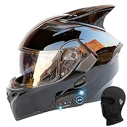 BDTOT Bluetooth Modular Helmet with Horns Full Face
