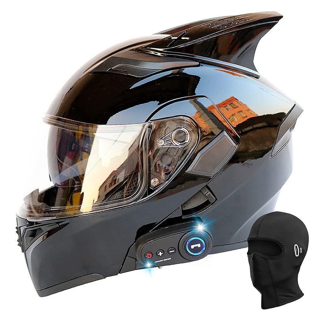 BDTOT Bluetooth Modular Helmet with Horns Full Face