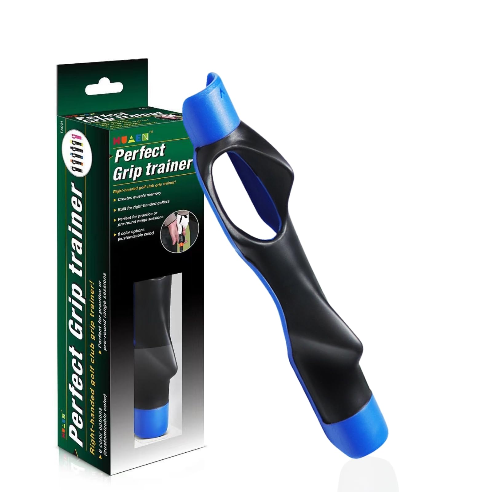 SUBORAWOS Golf Grip Trainer, Golf Swing Trainer, Golf Training Aid Posture Correction Practice Alignment, Right & Left Hand Practice (Blue)